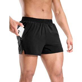 Men's 3" Running Short with Liner Quick Dry Lightweight Athletic Workout Gym Shorts with Zipper Pocket