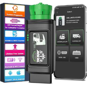 ANCEL HD100PRO Bluetooth Heavy Duty Truck Scanner, Full System Diesel Scanner Diagnostic Tool, DPF Force Regen & Reset for Cummins Caterpillar Engine, HDOBD & OBD2 Scanner for Diesel Trucks & Cars