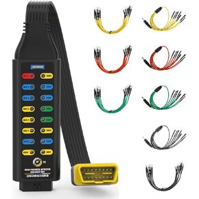 AUTOOL OBD2 Breakout Box OBDII Protocol Detector for Monitoring Signals of Communication/Power/Grounds, 16-Pin CAN Breakout Box, 4mm Banana Jack with Multi-Function Jumper