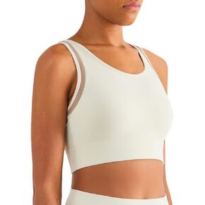 Lemedy Racerback Molded Cup Crop Tank Tops High Impact Yoga Sports Bra