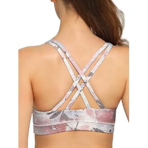 RELLECIGA Women’s Strappy Padded Sports Bra Yoga Bra Tops