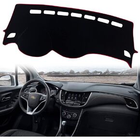 Dash Mat Cover Custom Interior Center Console Compatible with Chevy Trax SUV 2017 2018 2019 2020 2021 2022 Dashboard mat Covers Accessories (Black Rim)