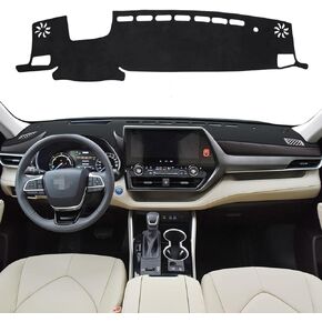 auovo Dashboard Cover Mat Compatible with Toyota Highlander Accessories 2020 2021 2022 2023 Sunshade Protector Anti-Slip Dash Carpet Cover(HUD Style)