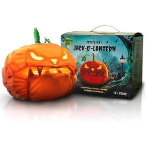 Eeriescary Jack-O-Lantern, Talking Pumpkins, Talking Halloween Animatronics, Pumpkin Plush Toy, Light-Up Halloween Decor, Battery Operated, Halloween Talking Pumpkin
