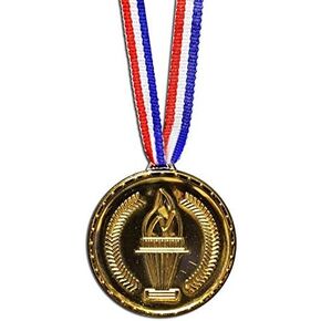 Windy City Novelties - 12 Pack - 2" Gold Prize Medals | for Bulk prizes Giveaways, Awards Costumes Accessoires St. Patrick’s Day Party Favors