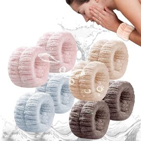 Absorbent Towel Wristbands,Wrist Spa Washband Microfiber Wrist Wash Towel Band for Washing Face & Hand Wash Sweatband Prevent Liquid from Spilling Down Your Arms