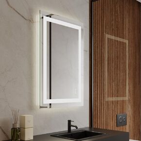 Royalty LED Bathroom Mirror - Backlit & Front Lighted Bathroom Vanity Mirror - Anti Fog Wall LED Mirror for Bathroom - Tempered Smart Mirror with Lights - Stepless Dimmable, Smart Memory (48'' x 36'')