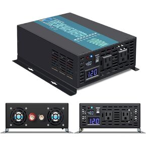 WZRELB 1000W 48V 120V Pure Sine Wave Power Inverter with 2 AC Outlets,Car Inverter