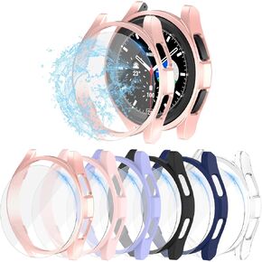 [8 + 8 عبوات] مجموعة واقي شاشة وحافظة لساعة Samsung Galaxy Watch 5/4 40 مم، طبقة حماية من الزجاج المقوى مضاد للضباب والخدش وممتص للصدمات صلب من البولي كربونات in Kuwait