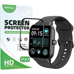 Screen Protector Compatible for Faweio IDW19 Smart Watch (3 Pack) 3D Full Coverage PMMA，Compatible for Hoowel Fitness Tracker 1.8" Protective Film
