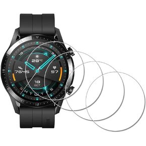 Screen Protector for HUAWEI Watch GT 2 GT2 46mm Watch [4 Pack] Tempered Glass Anti-Scratch Bubble-Free Easy Installation