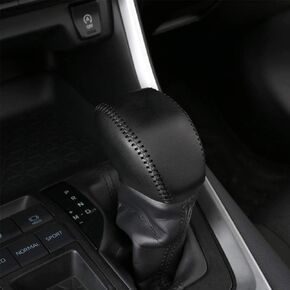 XITER for Genuine Leather Gear Shift Knob Cover Car Protect Accessories Case for Toyota RAV4 2019-2024 Highlander 2020-2024 (BLACK)