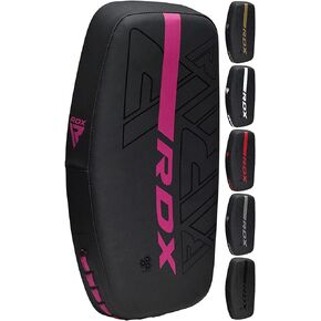 RDX Thai Pads Curved Kickboxing Muay Thai with Solid Handle Grip, Maya Hide Leather KARA Strike Shield for Knees Elbows Kicks Punches, Coaching Training Boxing MMA Martial Arts Taekwondo Combat Sports