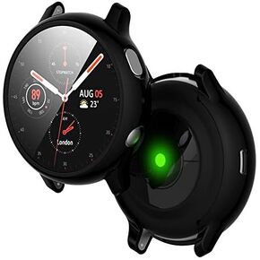 Compatible with Samsung Galaxy Watch Active 2 Case with HD Hard Screen Protector, Slim Guard Thin Bumper Full Coverage Cover for Galaxy Watch Active2 Watch Accessories (Black, 40mm for Active2)