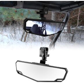 WeiSen UTV Adjustable Center Rear View Mirror Fit 1.5-2" Round Roll Bar Super Wide Angle Clear View Convex Mirror Compatible with Polaris RZR Ranger General Can Am Maverick Honda Talon CFMOTO Kawasaki