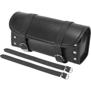 Motoforti Universal Motorcycle Handlebar Tool Bag Motorbike Cycling Fork Mount Bag Pouch Travel Bag Waterproof Faux Leather Black 34.5x2.5cm