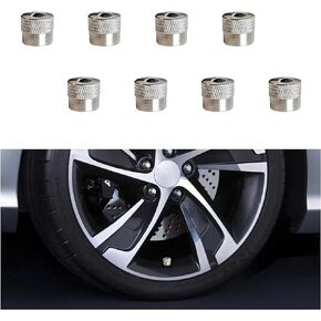 8 PCS Tire Valve Caps, Leakproof Car Metal Tire Valve Stem Covers with Rubber Seal Ring, Universal Vehicle Wheel Protection Accessories for Car SUV Truck Motorcycle (Number 1: 0.36×0.47inch)