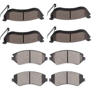 D856 D981 Ceramic Brake Pads Kits,SCITOO 8pcs Front Rear Brake Pads Set fit for 2003 2004 2005 2006 2007 for Jeep Liberty