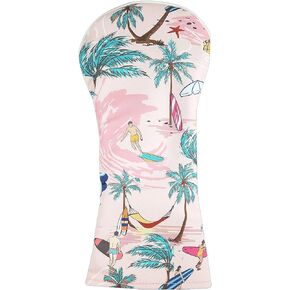 SHABIER Pink Golf Head Cover Aloha Tropical Hawaii Surf Beach for Driver/Fairway/Hybird Club