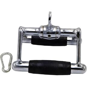 LAT Pull Down Bar,Rotating Press Down Bar,Tricep Rope,Strength Training Double D Row Handle Cable Attachment for Weight Workout,Cable Machine Accessories with Rubber Grips