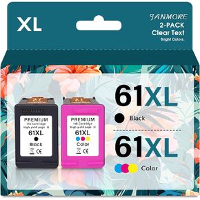 61XL Black&Tri-Color Ink Cartridge Combo Pack Replacement for HP 61 XL Ink for HP Envy 5530 4502 DeskJet 1510 2510 Officejet 4635 4630 4632 2621 Printer