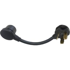 AGB 31-003: كابل محول نحاسي 100% NEMA 10-30P إلى 14-50R (1 قدم 7 بوصة، 30 أمبير، 125/250 فولت تيار متردد) لاستخدامات المجفف أو المركبات الكهربائية أو المركبات الترفيهية، غلاف متين وسلك 8 AWG، أجزاء معتمدة للسلامة in Kuwait