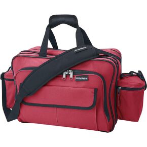 ASA TECHMED Nursing Bags For Nurses, Home Health, Nurse Physician Health Professional Shoulder Medical Equipment Bag. Nylon Reinforced Bottom, Adjustable Straps, HIPAA Compliant (Red)
