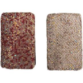 Bling Business Card Case – Luxury Name ID Credit Cards Portable Holder Wallet Pocket Organizer Crystal Rhinestone Glitter Women Accessories (White)