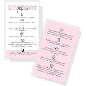 Botox Aftercare Instruction Cards for Dy sport | 50 pk 2 x 3.5" Client Care Wallet Size Business Cards Pre and Post Filler Patient Gift Bag