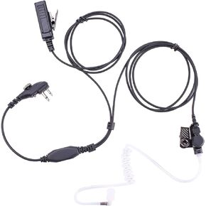 Earpiece Headset Compatible with HYT Hytera PD502 PD562 BD502 TC-508 and TC-580 Walkie Talkie Radio Big PTT Transparent Acoustic Tube