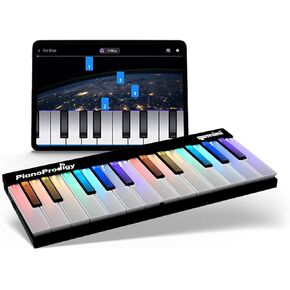 Gemini Sound PianoProdigy: Compact Expandable Bluetooth 24-Key Learning MIDI Keyboard with Light-Up Keys - Perfect for Beginners & Intuitive Play