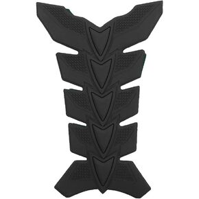 Qiilu Motorcycle Sticker, 3D Black Rubber Tank Pad Protector Oil Gas Tank Pad Fish Bone Protector Pad Decor Black for Motorcycle Off-Road Street Car