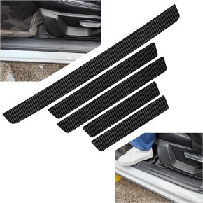 4PCS Car Door Sill Protector with 1PCS Rear Bumper Protector,Car Door Protector Edge Guards for Avoid Car Scratches,Carbon Car Door Sills Stickers for Car Truck SUV (Black)