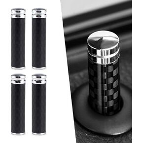 Ajxn 4 PCS Metal Texture Car Door Pull Pin, Carbon Fiber Pattern Copper Personalized Door Bolt Decorative Cover, Universal Anti-Scratch Door Lock Pin, Suitable for Most Car Models (Black) in Saudi Arabia