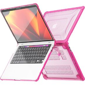 غطاء حماية لجهاز MacBook Pro مقاس 13.3 بوصة مع وسادة سيليكون ممتصة للصدمات، حماية شاملة لإصدار 2022/2020/2018 (A2338 M1/M2/A2289/A2251/A2159/A1989/A1706/A1708) (جديد) (أزرق سماوي)