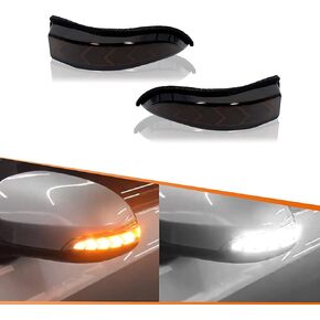 ADIIL Clear Dual Colors White/Amber Side Mirror Indicator Lights Sequential LED Dynamic Turn Signal Lights For 2013-2018 Toyota Avalon，2014-2019 Toyota Corolla，2012-2019 Toyota Prius C