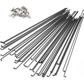 BaveL 36 Pcs 14G Black Bicycle Steel Spokes (201 mm-309 mm) with Copper Cap 36pcs,Mountain Bike Spokes,for MTB,Ebike,City Bikes-Replacement/Repair Spoke
