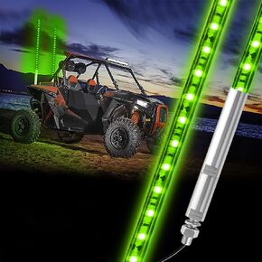 2PCS 1.2M Red LED Whip Light for Truck, BESTZHEYU 4FT ATV UTV LED Whip Light Antenna Whips for RZR Polaris Off-Road Sand Dune Buggy 4x4