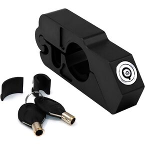 Universal Motorcycle Handlebar Lock CNC Aluminum Handle Bar Grip Throttle Brake Anti-Theft Lock Compatible with ATV Motorbike Scooter Dirt Bike(Gold)
