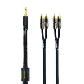 10ft Shielded 1/8" aux Input 3.5mm RCA Output Splitter Stereo Audio Video Cable Out 3.5 Male to 4 RCA Male in Dual Speaker Cord 24k Gold Plated