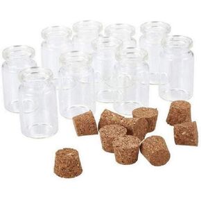 5ml Cork Jar Glass Bottles Portable Mini Clear Glass Wish Bottle Message Bottles Jars Vial Containers with Cork Stoppers for Arts Crafts Decoration Party Favors (12Pcs)