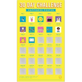 Gift Republic 30 Day Challenge Scratch Off Poster Fitness and Exercise (Size 48.6 x 28 cm), Blue