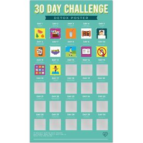 Gift Republic 30 Day Challenge Scratch Off Poster Fitness and Exercise (Size 48.6 x 28 cm), Blue