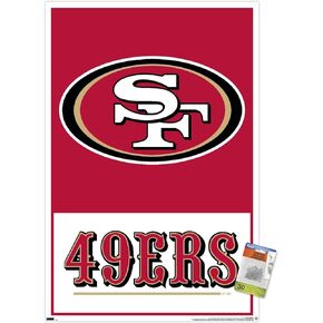 Trends International NFL San Francisco 49ers - Logo 21 Wall Poster, 14.72" x 22.37", Premium Poster & Push Pin Bundle