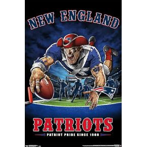 Trends International NFL New England Patriots - End Zone 17 Wall Poster, 22.375" x 34", Unframed Version