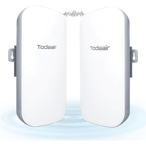Wireless Bridge，2.4G 150Mbps Point to Point Wireless Bridge，Long Range Up to 1600 ft. ，24V PoE Power，IP65 Waterproof, 2-Pack