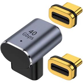 محول USB C مغناطيسي بزاوية 90 درجة من AuviPal مع رأسين موصل مغناطيسي لسطح البخار والمحول والكمبيوتر المحمول والكمبيوتر اللوحي والهواتف والمزيد من الأجهزة من النوع C in Kuwait