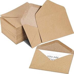 Gift Cards Envelopes Mini Brown Kraft Envelopes Sleeve for Small Gift Cards Invitations Business Notes Tiny Mini Greeting Cards 4 x 2.76 inches (400 Pieces)