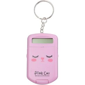 TOYANDONA 2pcs Mini Calculator Keychain Portable Cute Cartoon Calculator Electronic Pocket Calculator with Key Ring for Children Students School Supplies Key Decor (Pink)