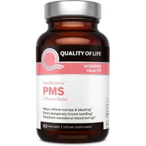 Quality of Life - Pure Balance PMS - 3 Phrase Relief Supplement - 60 Count